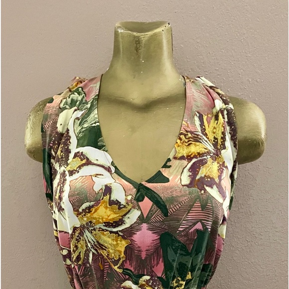 Tropical FLORAL Shorts ROMPER Retro Pinup Playsuit Size Small - Picture 9 of 9